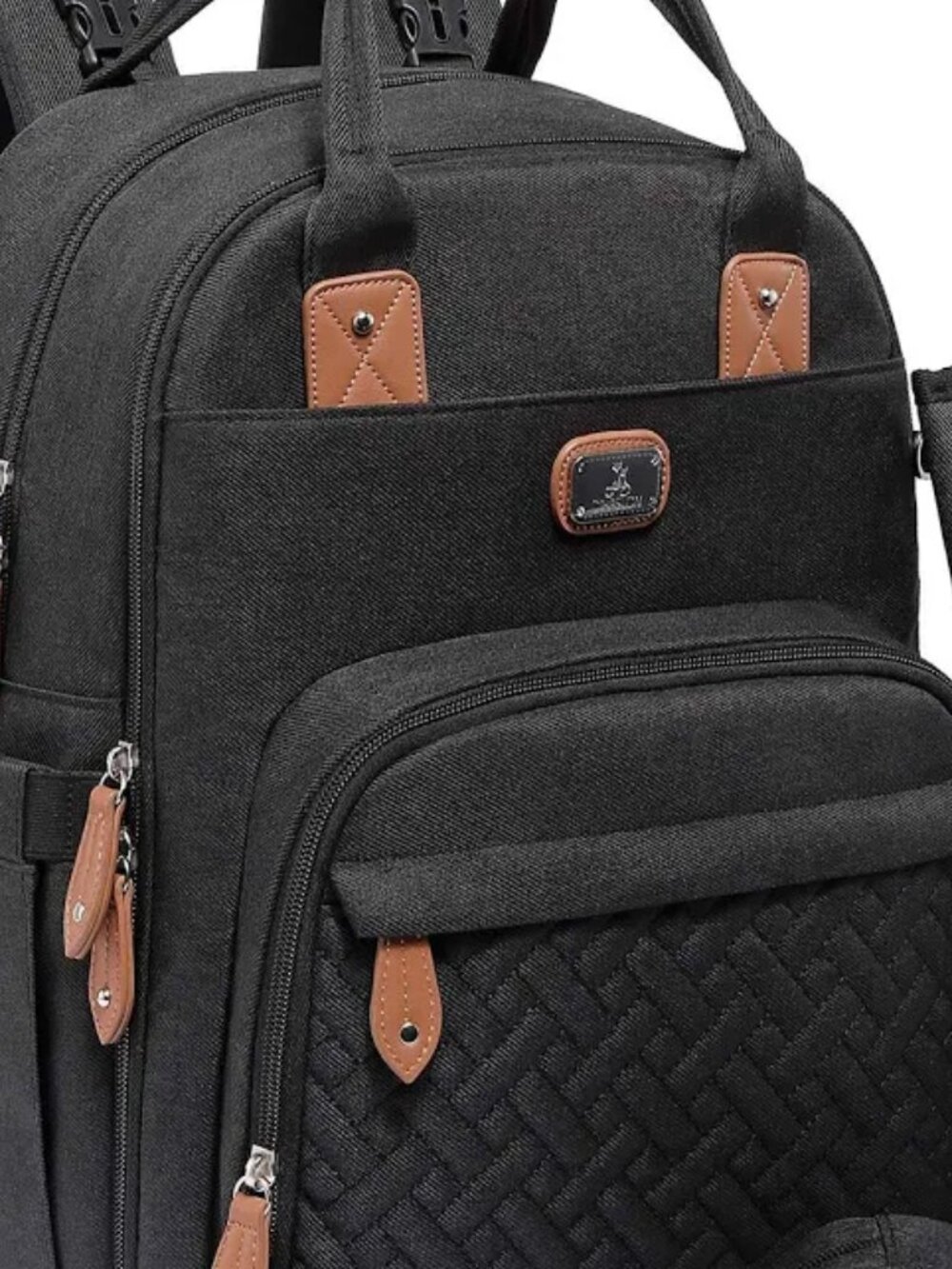 Dikaslon Large Diaper Bag Backpack and Stroller Straps, Gray/Charcoal